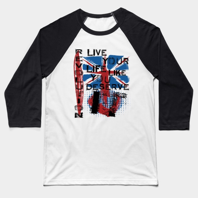 Revolution Union Jack Trash Polka Art T-shirt Baseball T-Shirt by The Dude